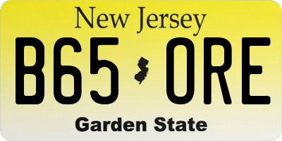 NJ license plate B65ORE