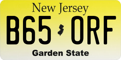 NJ license plate B65ORF