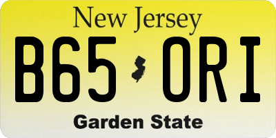 NJ license plate B65ORI