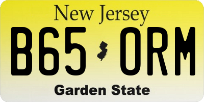 NJ license plate B65ORM