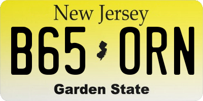NJ license plate B65ORN