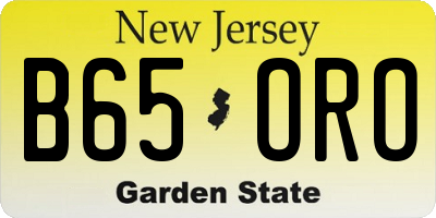 NJ license plate B65ORO