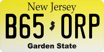 NJ license plate B65ORP