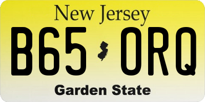 NJ license plate B65ORQ