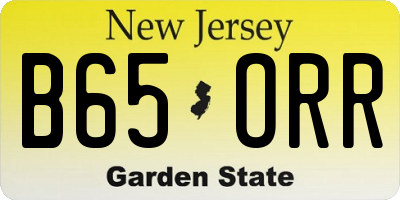 NJ license plate B65ORR