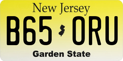 NJ license plate B65ORU