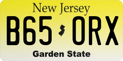 NJ license plate B65ORX