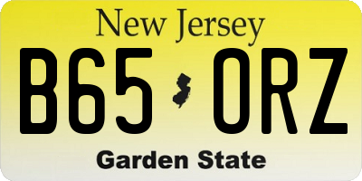 NJ license plate B65ORZ