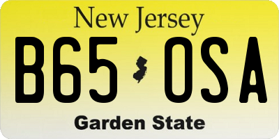 NJ license plate B65OSA