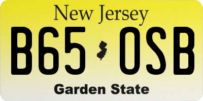 NJ license plate B65OSB