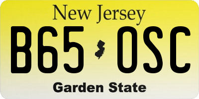 NJ license plate B65OSC