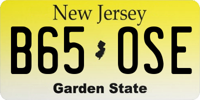 NJ license plate B65OSE