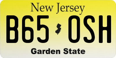 NJ license plate B65OSH