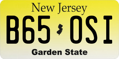 NJ license plate B65OSI