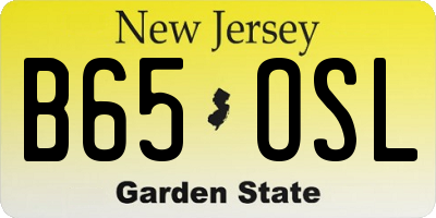 NJ license plate B65OSL