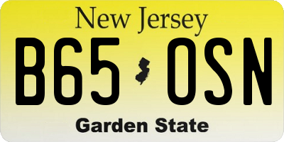 NJ license plate B65OSN