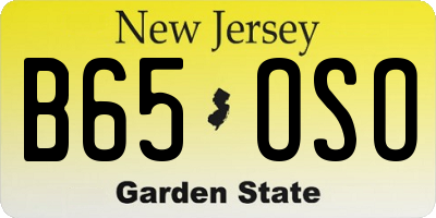 NJ license plate B65OSO