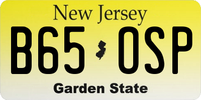 NJ license plate B65OSP