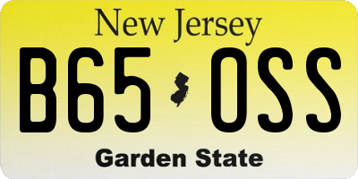 NJ license plate B65OSS