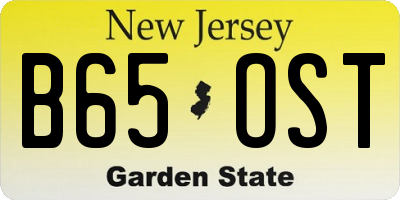NJ license plate B65OST