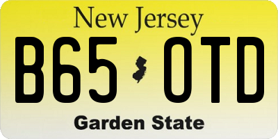 NJ license plate B65OTD