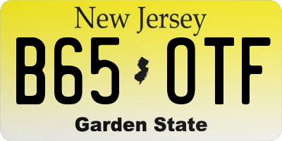 NJ license plate B65OTF