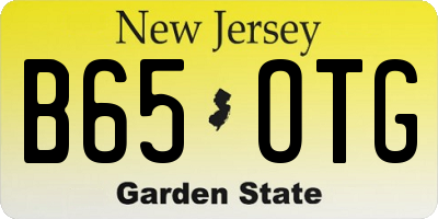 NJ license plate B65OTG