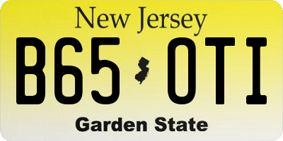NJ license plate B65OTI
