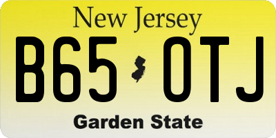 NJ license plate B65OTJ