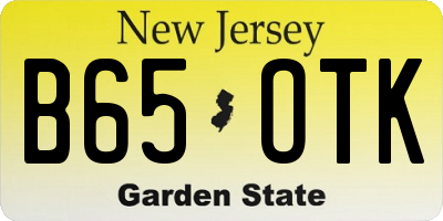 NJ license plate B65OTK