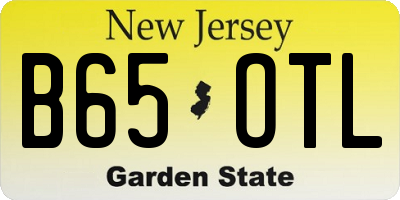 NJ license plate B65OTL