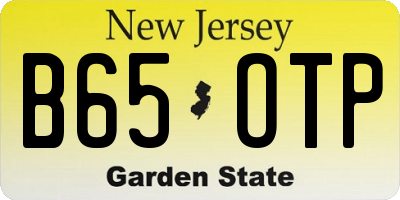NJ license plate B65OTP