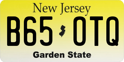 NJ license plate B65OTQ
