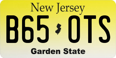 NJ license plate B65OTS