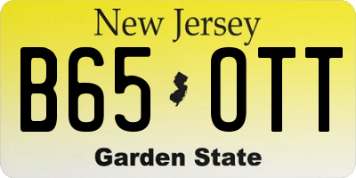 NJ license plate B65OTT