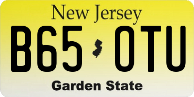 NJ license plate B65OTU
