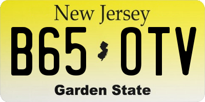 NJ license plate B65OTV