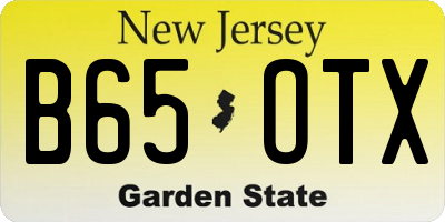 NJ license plate B65OTX