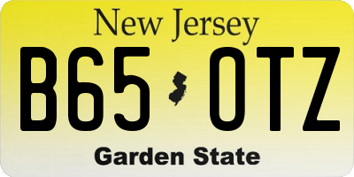 NJ license plate B65OTZ