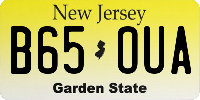 NJ license plate B65OUA