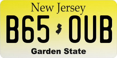 NJ license plate B65OUB