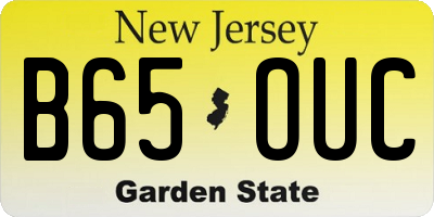 NJ license plate B65OUC