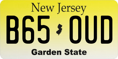NJ license plate B65OUD