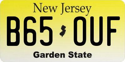 NJ license plate B65OUF