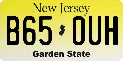 NJ license plate B65OUH