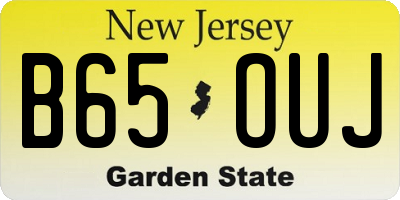 NJ license plate B65OUJ