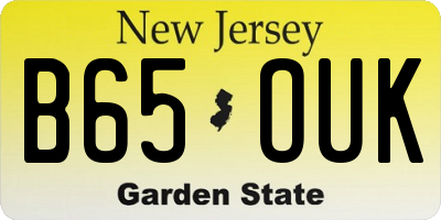 NJ license plate B65OUK