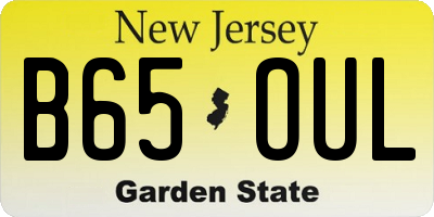 NJ license plate B65OUL