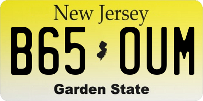 NJ license plate B65OUM