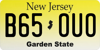 NJ license plate B65OUO
